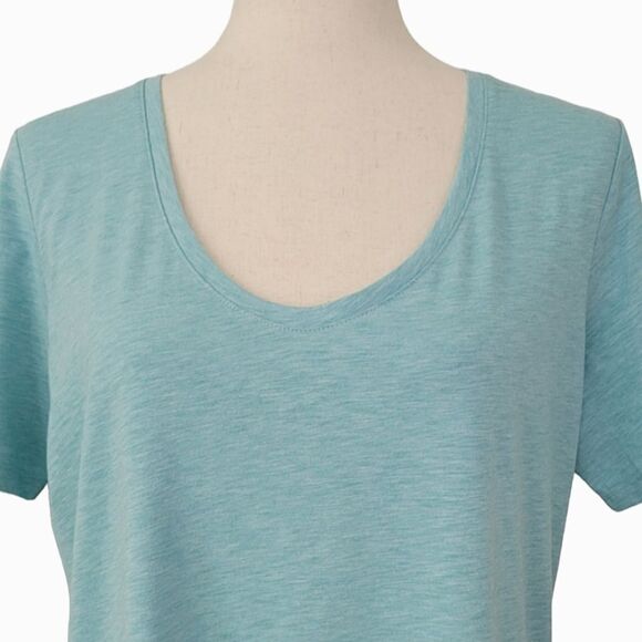 Lands' End Heathered Green Scoop Neck Short Sleeve Relaxed Fit T-shirt Size M - Picture 5 of 6